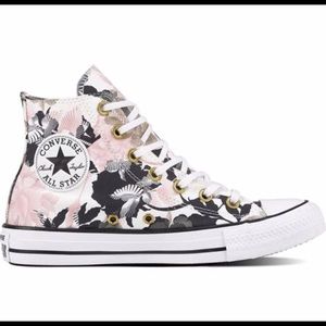 Converse pink/black white storm high top sneakers